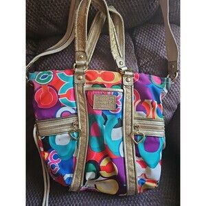 Coach F21361 Poppy Pop Signature C Spotlight Tote Hand/Shoulder Multicolored Bag